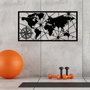 Wallity World Map Large Metal Wall Decor Negro